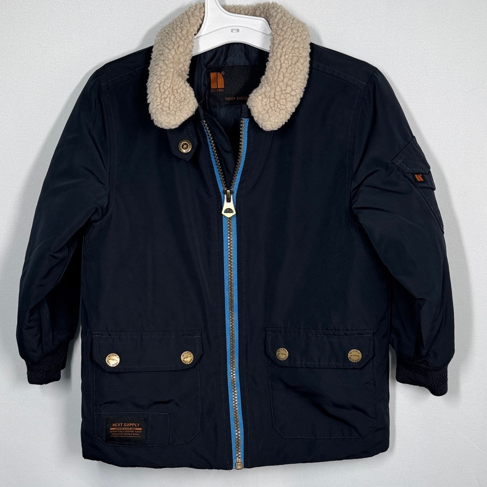 ❤️3/$30 Next Kids Navy Blue Jacket with Cream Collar